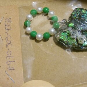 Custom green rose heart